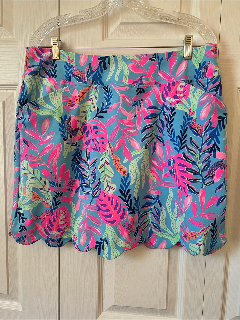 Lily Pulitzer Bright Tropical Scalloped Hem Skort - Pink & Aqua
